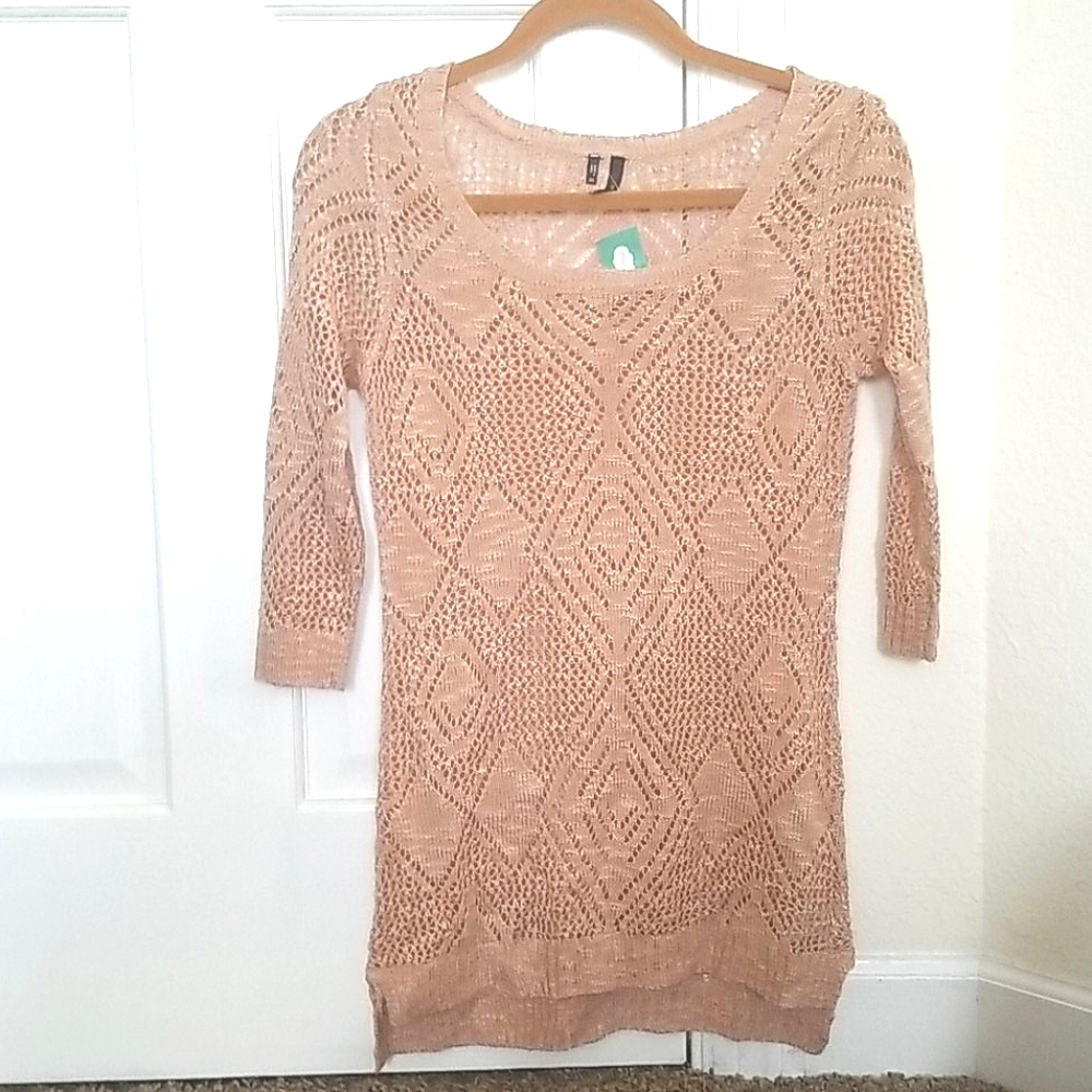Maurices NWT Open Knit Tunic 3/4 Sleeve Sweater